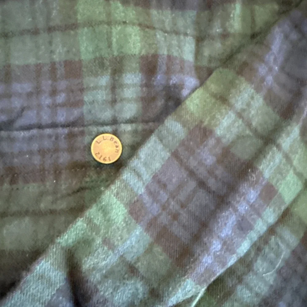 L.L. Bean Scotch Plaid Traditional Fit Flannel  Unisex M Blue/Green Pullover